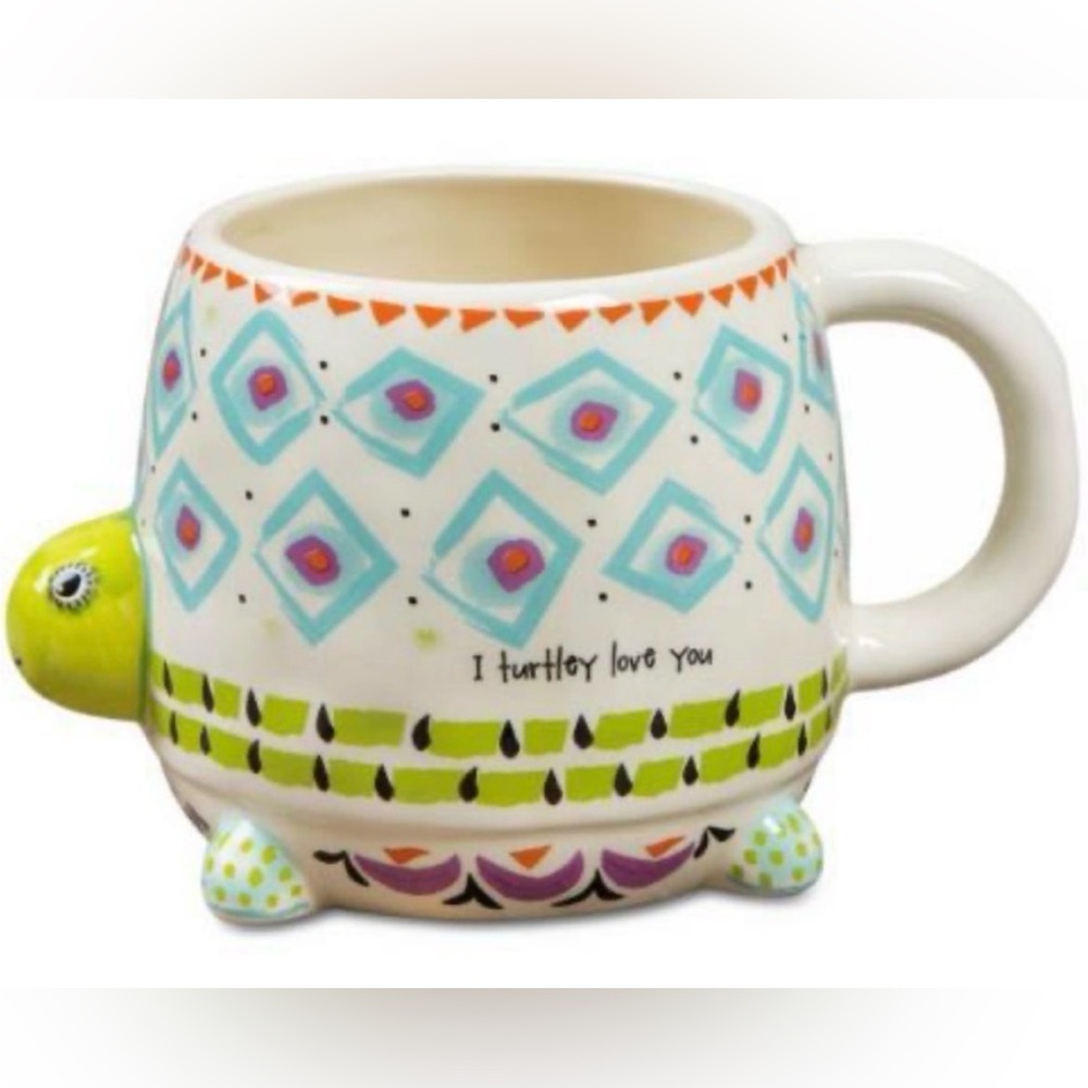 Natural Life Turtle Folk Art "I Turtley Love You" 16 oz. Coffee Mug Tea Cup
